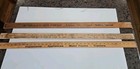 Lot Of 3 Antique Wooden  Advertising Yardsticks-ruler Thicker Ones And Square
