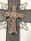 Rustic Brown Metal Cross Wall Decor Christian