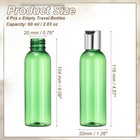 4pcs 2oz Plastic Travel Bottles  Empty Bottles With Silver-black Top Caps  Green