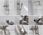 Rain Shower Mixer Faucet Set Wall Mount Stainless Steel Bath Tap Set W Tub Spout