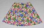 Vintage Skirt Size S 80s Colorful Flowers Pleated Buttons Under Shorts