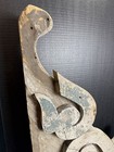 Antique Wood Corbel Bracket Carved Scroll Savage Reclaimed Chippy Paint 24   