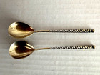 Vintage Ussr Period Russian Sterling Silver 875 Set Of 2 Tea coffee Spoons