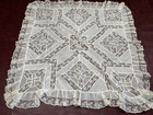 Rare Antique Victorian Silk Lace Ruffled Layover Euro Pillow Sham Pair 32 x32 