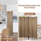 8 Panel Wood Room Dividers Folding Privacy Screens Wall Freestanding Brown