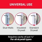 Bullfix Drywall Anchors And Screws Kit - Starter 12 Pack  Holds 255lbs  Heavy   