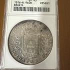Brazil 1816 960 Reis Spanish 8 Reales 8r Coin Old Anacs Ef 45