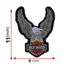 Bold Eagle Motorcycle Embroidered Patch 11x9in Biker Jacket Vest Applique Sew On