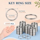 Split Key Rings Bulk For Keychain Double Loops Metal Flat 900pcs  Silver
