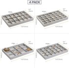 Set Of 4 Stackable Velvet Jewelry Trays Organizer  Jewelry Display Storage Box