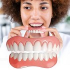 Silicone Denture Kit Veneers Dental Tooth Cover Snap False Teeth Set Modified