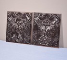 Pair Of Antique French Solid Oak Highly Carved Panels With Angel Faces 1800 s