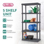 Sterilite 5 Shelf Plastic Storage Unit   Garage   Pantry Storage Cabinet  Gray