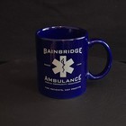 Set lot Of 2 Bainbridge Ambulance  defunct  Mug Cobalt Blue Bainbridge Island Wa