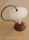 Vintage Mid Century Modern Fiberglass Wood Reflector Table Lamp  Mcm 1950s