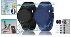 2 Pack Waterproof Airtag Strap For Kids - Soft Silicone Night Blue black