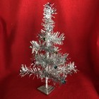 Vintage Silver Tinsel Miniature 12    Christmas Tree Japan Mint