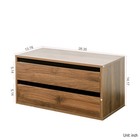 Stackable Wall Mounted Storage Cabinet Walnut 2 Drawers Glass Sliding Door