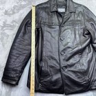 Wilsons Black Genuine Leather Jacket Sz S Button Front Grunge Moto Retro Western