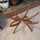 Vtg Mid-century Modern Spider Leg Tray Table Folding Base Brass Tips No Tray Mcm