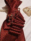 Pretied Red   Black Geometric Woven Pointed Tie W  Rhinestone Accent 2pc