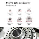 620pcs 304 Stainless Steel Precision Balls Bicycle Bearing Balls Assortment Kit