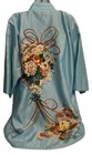 Japanese Geisha Kimono Robe Women s Sz M Gown Blue Floral No Tie Ichiban