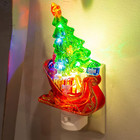 Tree In A Sleigh 6 5 X 2 Inch Acrylic Swivel Plug-in Bubble Night Christmas Ligh