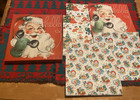Vintage 1950s Mcm Christmas Wrapping Paper Uncut With 10    Box Santa Hello - Read