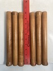 Spools Wood Medium Primitive Textile Spinning Bobbins Lot Of 6 Cylinder