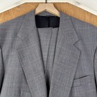 Vtg Majer Suit Mens 46l Prince Of Wales Check 2 Button Wool Canvased Pants 40x32