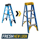 4 Ft  Fiberglass Step Ladder  8 Ft  Reach Height  With 250 Lb  Load Capacity Typ