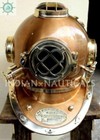 18  Solid Brass Vintage Diving Divers Helmet Scuba Us Navy Mark V Replica Decor