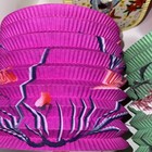 Vintage  Lot Of 5 Japanese Paper Lantern Accordion Floral Fish Swallow