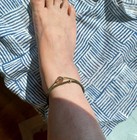 New Women s Crystal Stone With 14k Gold Filed  Handwoven Ankle Bracelet Set