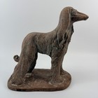Vintage Afghan Hound Dog Figurine Statue Brown Resin