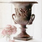 Antique French Cast Iron Urn Planter With Putti Cherubs Victorian Garden Decor
