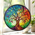 Colorful Tree Of Life Suncatcher Glass Stained Style Window Decor Home Gift