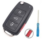 Replacement Key Fob Case Shell Black 1 Button For Volkswagen Jetta Passat Car