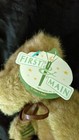 New First   Main Plush Tan Minky Teddy Bear Plush 9  Corduroy Paws Suede Tie