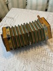 Scholer Button Concertina Gdr Floral Wood Finish Green Bellows
