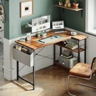 L Shaped Desk W  Reversible Shelves Home Office Corner Study Table Organizer New
