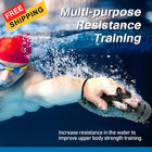 Hikeen Curved Swim Hand Paddles upper Body Strength Medium  Blue 