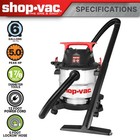 Shop-vac 6 Gallon Wet Dry Vacuum 5 0 Peak Hp Stainless Steel Freeship