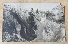 Wwi German Trench 1918 Dated Back Caption Soldiers Luger  Mg08  Photo Postcard