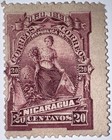 Travelstamps  1891 Nicaragua Stamps Scott  34 Goddess Of Plenty 20 Cents Mognh  