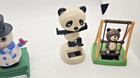 Lot Of 4 Solar Dancing Bobble Figurines Bunny Snowman Panda Bear Swing Desk Toys