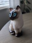 Enesco Vintage Siamese Cat Ceramic Porcelain Figurine 7  Tall