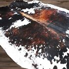 Extra Large Brindle Tricolor  Cowhide Rug 6x7 Ft