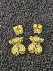 Tous Bear Stud Earrings Cz Gold Plate